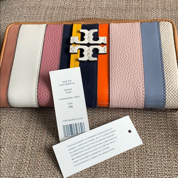 Tory Burch Web Zip Continental Wallet Cardamon - Picture 5 of 8